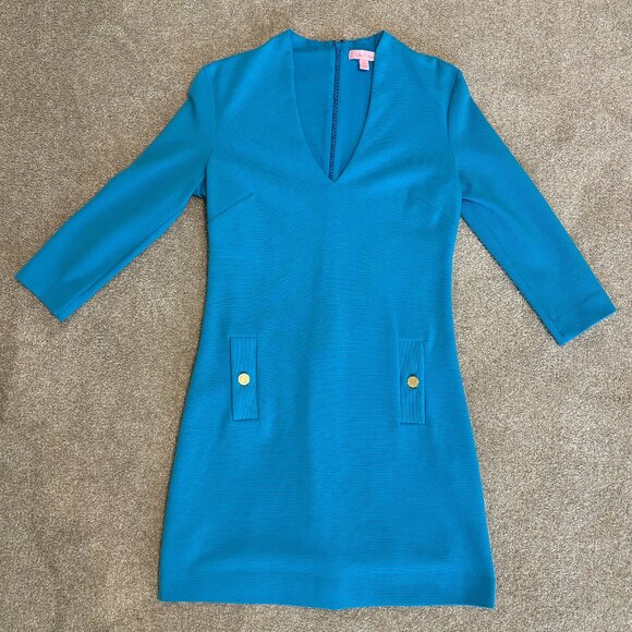 Lilly Pulitzer Charlena Shift Dress in Ariel Blue - Size Small - Picture 2 of 5
